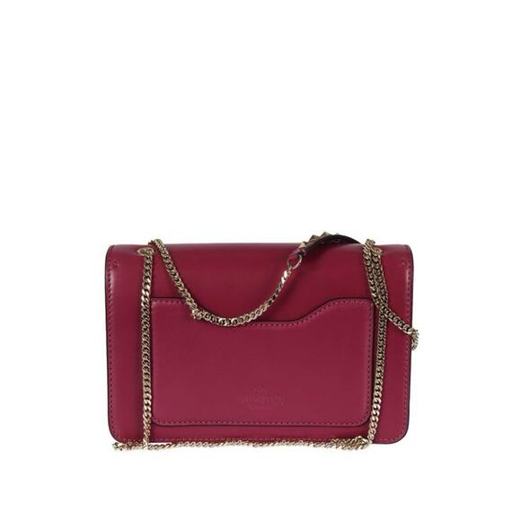 Rockstud Demilune small cross body bag In Camelia Red - Picture 5 of 16
